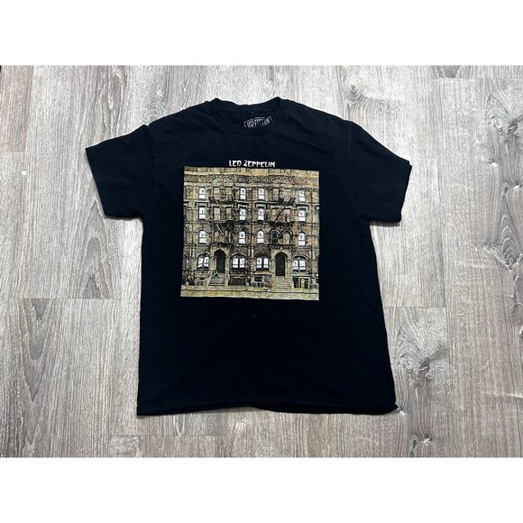 Led Zeppelin T-Shirt Men's Size Medium Crew Neck Graphic Pullover Black - Picture 1 of 8